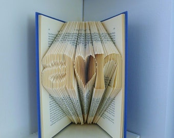 Folded Book Art - First 1st Anniversary Gift for Boyfriend / Husband - Paper Anniversary Gift - Handmade - Gift for Him / Her  - Wedding
