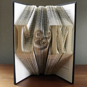 Paper Anniversary - 1st First Wedding Anniversary Gift for Boyfriend / Husband - Folded Book Art Sculpture Gift - Handmade Wedding Gift