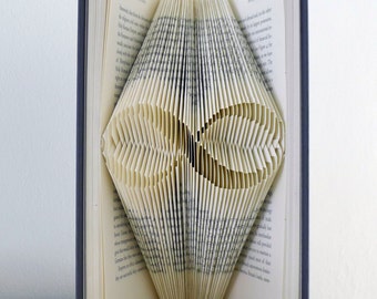 Book Art Ornament - Infinity - Boyfriend Gift - Anniversary -  Forever - Paper Anniversary 1st Wedding  - Folded Book - Paper Art