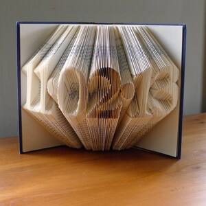 Folded Book Art Anniversary Gift for Him Her Wedding Date Birthday Present Paper Anniversary 4 Digits Save the Date image 4