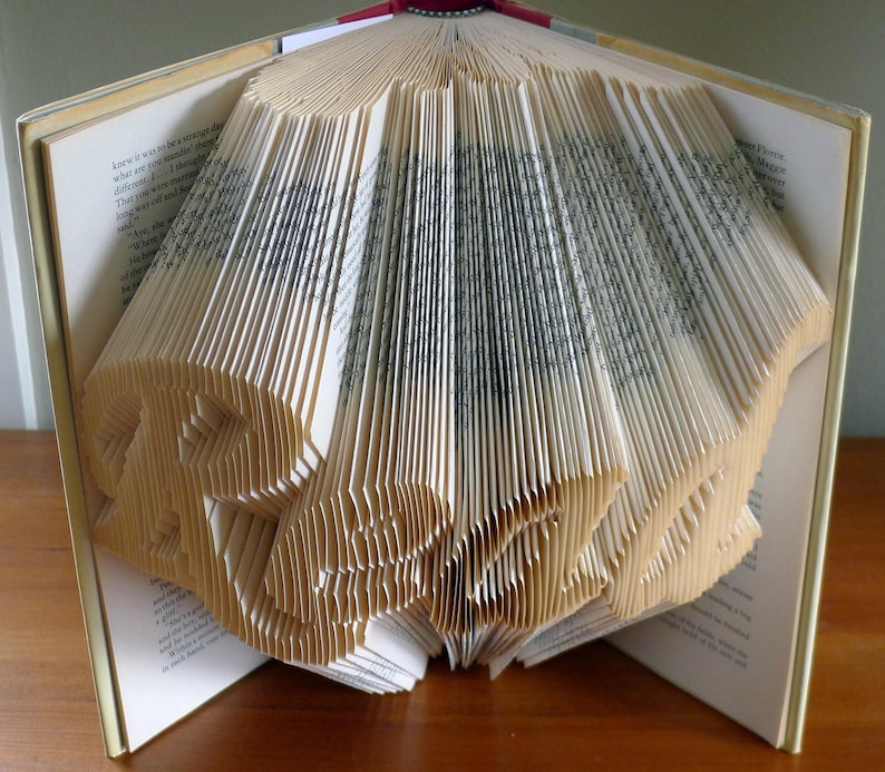 Folded Book Art Gifts for Book Lovers READ Altered Book Origami Unique Present Teacher's Gift image 2