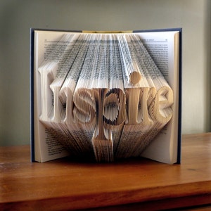 Book Art Best Selling Item Inspirational Quote Unique Present Book Lover Handmade Inspire Or Your Choice of Words image 1