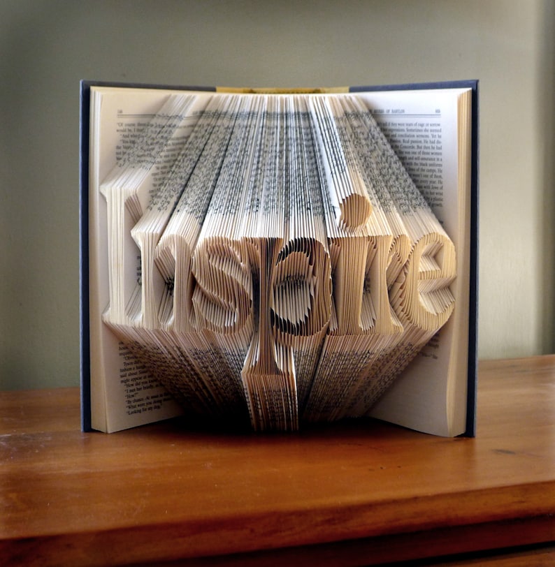 Book Art Best Selling Item Inspirational Quote Unique Present Book Lover Handmade Inspire Or Your Choice of Words image 1