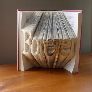 Folded Book Art Anniversary Wedding Best Selling Item Boyfriend / Girlfriend Unique Present Forever Your Choice of Words image 3