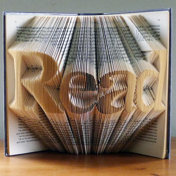 Book Club Gifts Handmade Gift Book Art - Best Selling Items  Most Popular Gift - READ - Gifts for Book Lovers - Folded Book Teacher's Gift