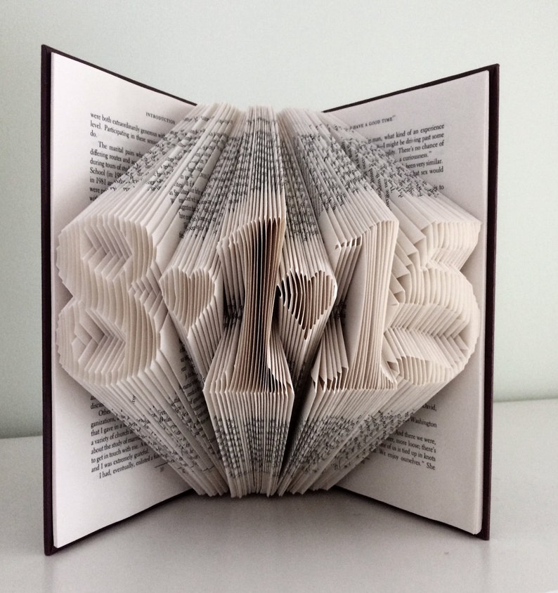 Paper Anniversary Gift for Him Her Wedding Date Gift First Anniversary Folded Book Art Paper Anniversary Best Selling Items Wedding image 5
