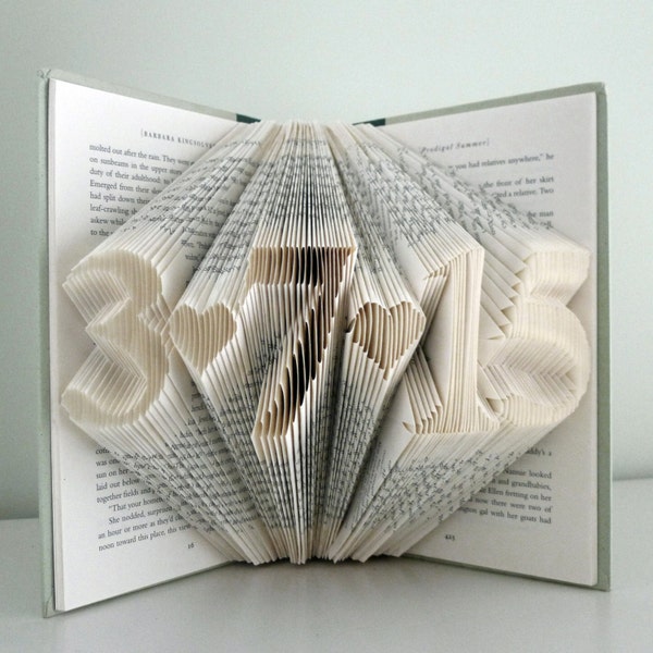 Paper Anniversary Gift for Him - Her - Wedding Date Gift - First Anniversary - Folded Book Art Paper Anniversary Best Selling Items Wedding