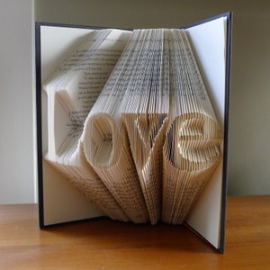 Anniversary Gifts for Boyfriend / Girlfriend - Paper Anniversary - LOVE - Folded Book Art Sculpture  - Unique Wedding Gift - Centerpiece