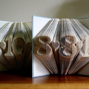 Paper Anniversary Gift for Him Her Wedding Date Gift First Anniversary Folded Book Art Paper Anniversary Best Selling Items Wedding image 3