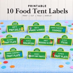10 Puppet Themed Printable Food Labels | Party Table Decor | Digital Download