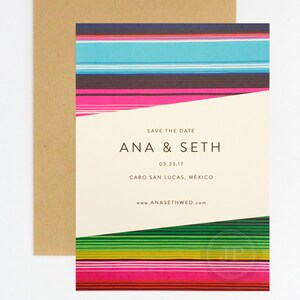 Destination Wedding Save the Date - Bright and Colorful Sarape Destination/Bohemian Wedding Save the Date (Ana Suite)