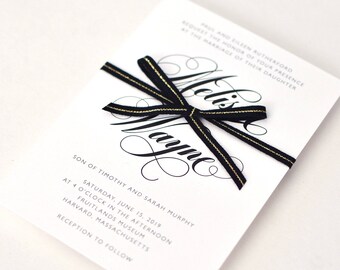 Modern Wedding Invites - Modern & bold, a sophisticated mix of chic fonts, Wedding Invitations (Melissa Suite)