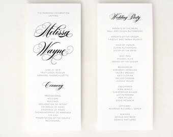 Wedding Programs, Itineraries - Modern & bold, a sophisticated mix of chic fonts, Wedding Program (Melissa Suite)