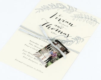 Modern Wedding Invitations - Elegant and Sophisticated, unique Script Font, Intimate Romantic Timeless Wedding Invitation (Vivian Suite)
