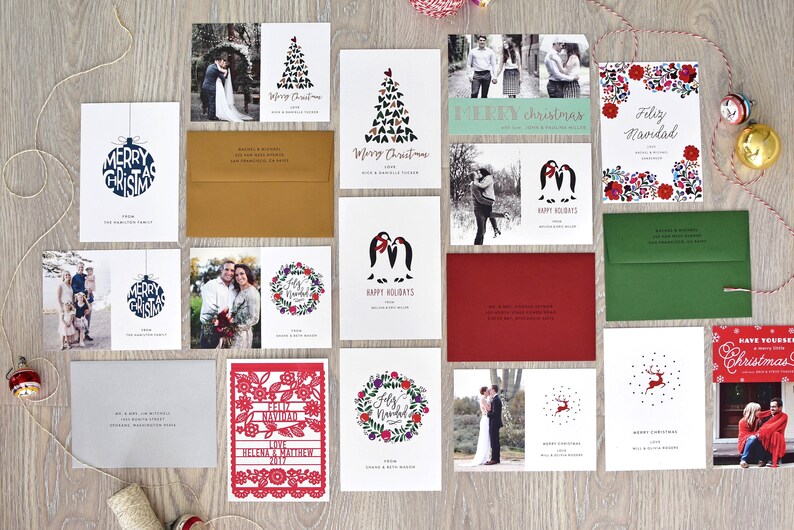 Merry Christmas Photo Holiday Cards Personalized Cards Etsy Canada