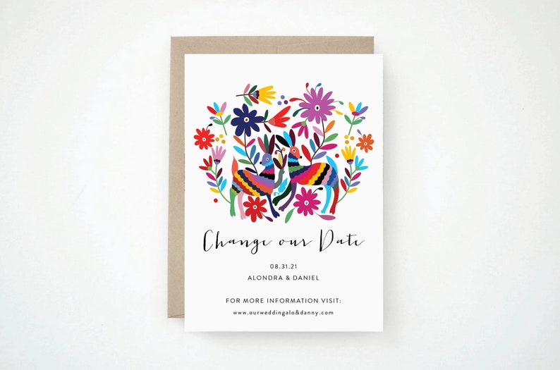 Destination Wedding Change the Date Modern, stylish, chic and sophisticated calligraphy, Alondra Suite image 2