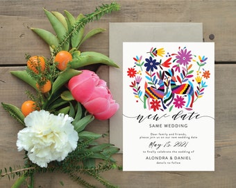 Destination Wedding Change the Date - Modern, stylish, chic and sophisticated calligraphy, (Alondra Suite)