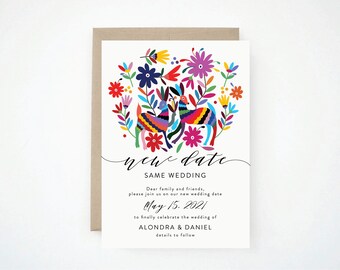 Destination Wedding Change the Date - Modern, stylish, chic and sophisticated calligraphy, (Alondra Suite)