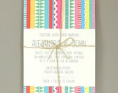 Alejandra Suite - Sarape Bright Destination Wedding Invitation - Colorful Bohemian Wedding Invite - Customizable Wedding Invitation - Sample