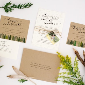 Woodsy Wedding Invitations Rustic Intimate Outdoorsy Wedding Nature