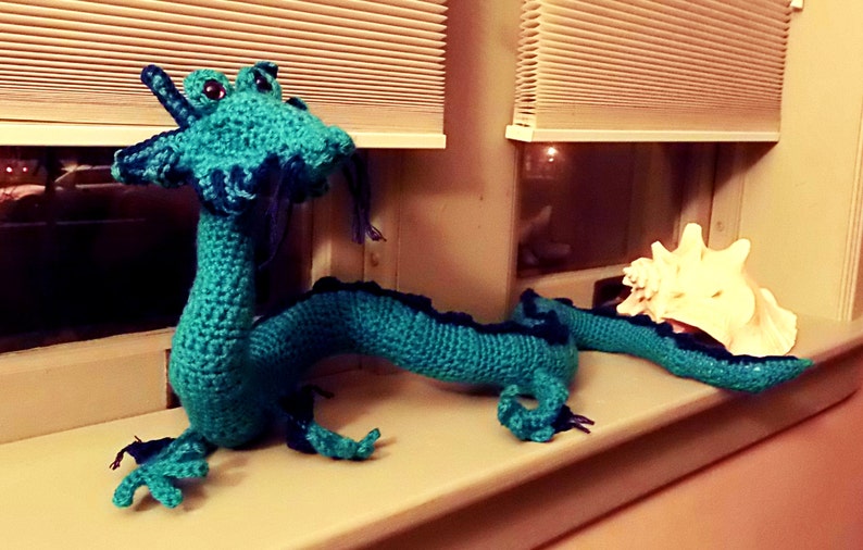 Stuffed Crochet Dragon Custom Made in Your Colors image 2