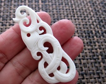 Carve filigree  pendant , Buffalo bone carving, Jewelry making supplies