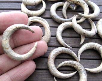 30 mm (1.18 inch) Double Horn Crescent, Tamarind Wood, NOT Drilled, Jewelry making supplies B6081-6 mm thickness