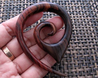 XL Gorgeous wood Swirl Pendant  , Stringing, Tribal pendant Jewelry making Supplies