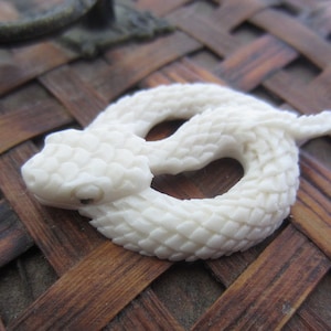 Small Coiled Snake , Bone Carving, Jewelry making Supplies  B4433