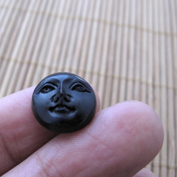 Stunning 10mm Moon Face with OPEN EYES Horn Cabochon, embellishment, Scrap booking,  B0002