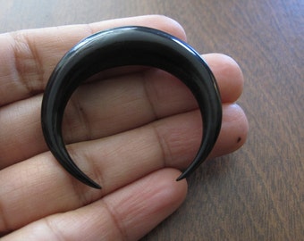 Large 45mm Double Horn Crescent,  Buffalo Horn Carving, Boho Jewelry, ,  NOT Drilled,  jewelry making Supplies B4500-10