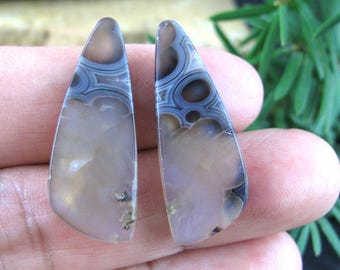 Indonesian orbicular agate pair cabochon, Natural cabochon, agate cabochon, Semiprecious stone, Jewelry making Supplies