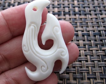 SALE Gorgeous carved buffalo bone, Fancy hook pendant , Stringing, Tribal pendant Jewelry making Supplies