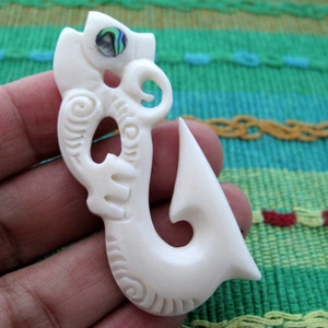 Gorgeous Handmade Tiki God pendant, Tribal pendant , Buffalo  Bone carving, Jewelry making Supplies B6691