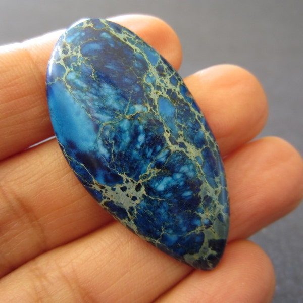 Gemstone Blue VARISCITE, Aqua Terra , Impression  JAsper CAbochon, Jewelry Supplies B153