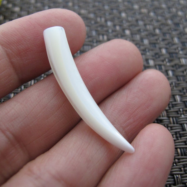 Small Fresh Water Mother of Pearl Tusk, Boho,  NOT Drilled,  Jewelry making Supplies , Message me if you need drilling B8682