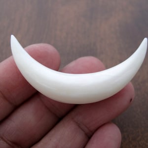 Long Horn Crescent, Buffalo  Bone Carving,  NOT Drilled, Jewelry making supplies B6782
