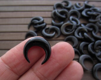 15mm Doppel Horn Halbmond, Ohrringe, Buffalo HORN Carving, NICHT gebohrt, großhandel, schmuck machen Lieferungen B5353-5 mm Dicke