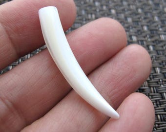 Small Fresh Water Mother of Pearl Tusk, Boho,  NOT Drilled,  Jewelry making Supplies , Message me if you need drilling B8682