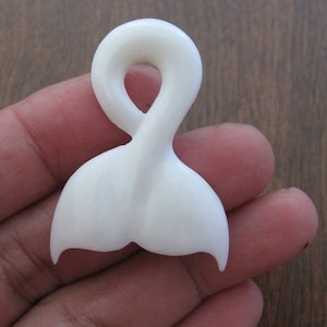 Beautiful Hand Carved  buffalo bone whale tail pendant , Buffalo bone carving, Jewelry Making Supplies B6872