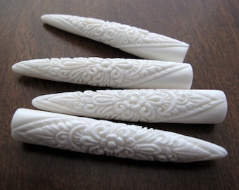 Hand Carved tusk Buffalo bone, talon, Choker, Jewelry making supplies B7974