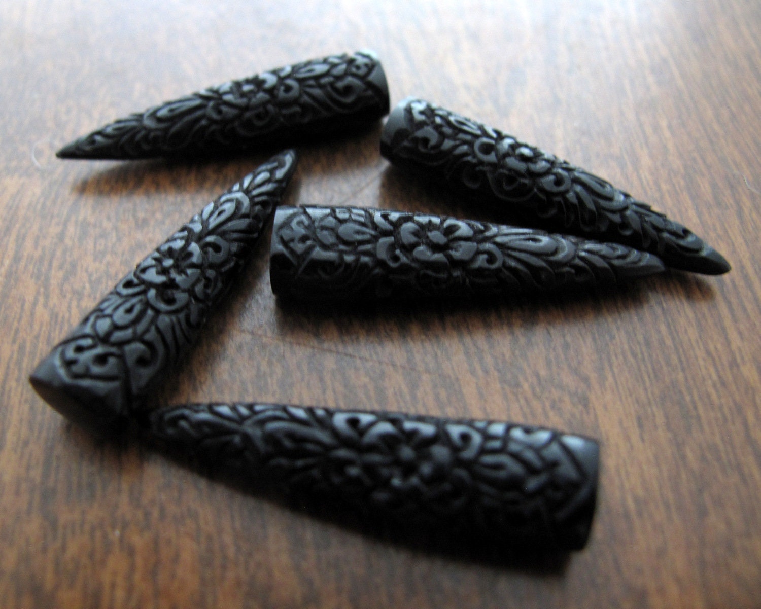 Beautiful Small Buffalo Bone Tusk , Carved Buffalo Bone