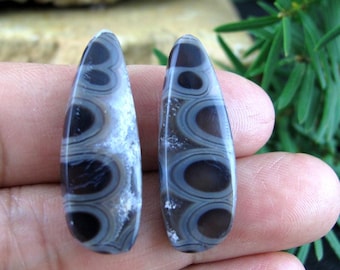 Indonesian orbicular agate pair cabochon, Natural cabochon, agate cabochon, Semiprecious stone, Jewelry making Supplies