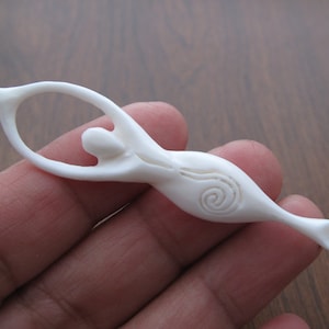 NEW ARRIVAL Excellent Goddess pendant , Drilled side to side , Bone Carving, Jewelry making Supplies B8608