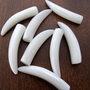 10mm Thickness Mother of Pearl Tusk. Not Drilled, Jewelry making supplies S7726