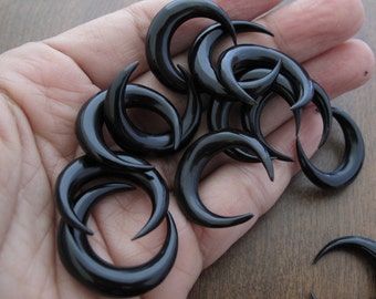Schlanke 25 mm Doppel Horn Halbmond, Buffalo Horn schnitzen, Boho, nicht gebohrte, Verschönerung, Schmuckherstellung liefert B6129-5 mm Dicke