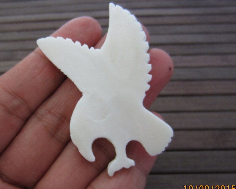 Hand Carved Flying Eagle Ox Bone Carving Supplies Etsy