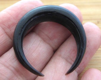 Flat  Backed 30 mm Double Horn Crescent, Buffalo  Horn carving, Embellishment,jewelry making Supplies B5371