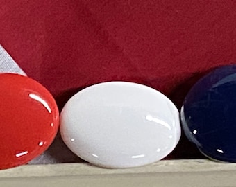 Red White and Blue Ceramic Knobs