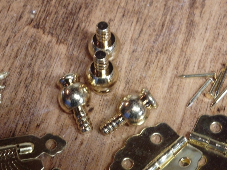 Box or Humidor Hardware Hinges Latch & Feet Bright Brass Etsy